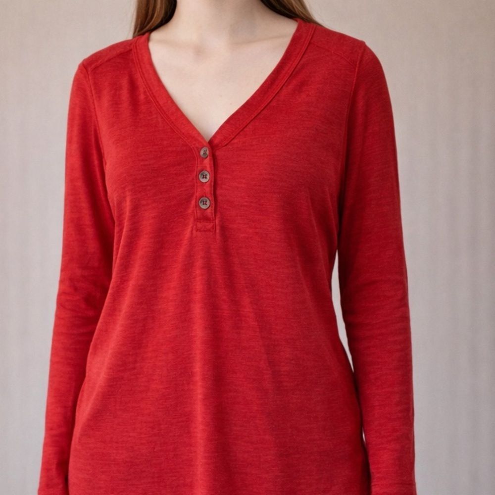 LOFT Women's Long-Sleeve Top Size M Red